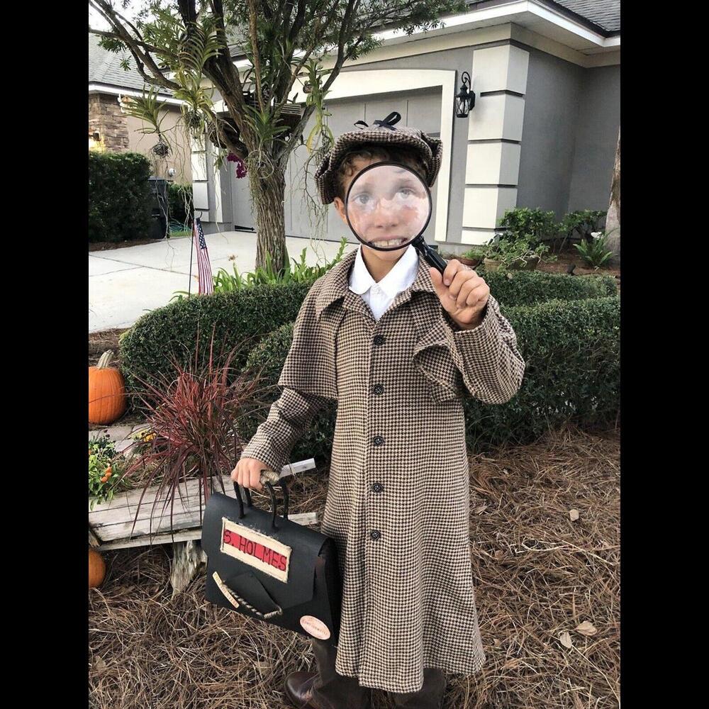 Detective Sherlock Costume KID Child HAND Crafted Cosplay Boutique HALLOWEEN